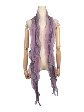 Purple Sheer Plisse Scarf
