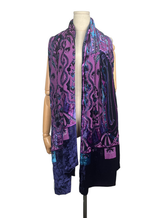 Purple Overall Print Scarf