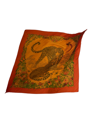 Orange Plisse Scarf
