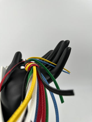 White Leather Pouch with Colorful Tassel