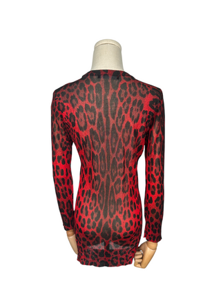 Red Leopard Print Cardigan
