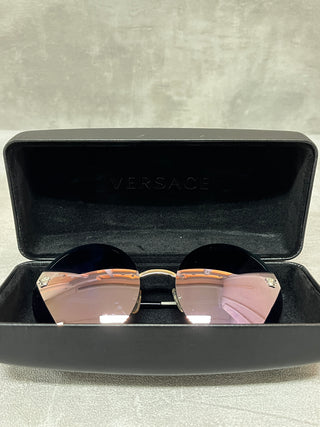 Silver Tone Metal Frame Round Sunglasses