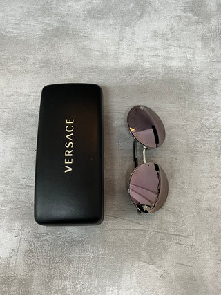 Silver Tone Metal Frame Round Sunglasses
