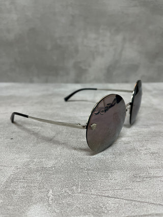 Silver Tone Metal Frame Round Sunglasses