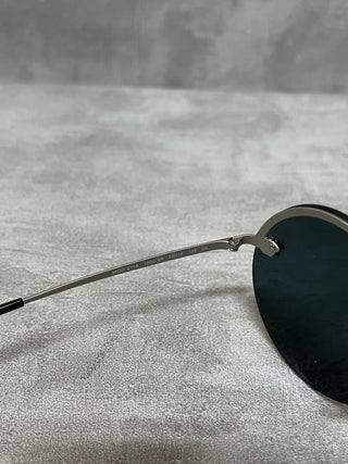 Silver Tone Metal Frame Round Sunglasses