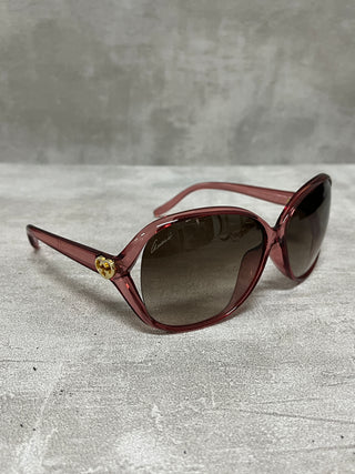 Heart GG Logo Oversized Tinted Sunglasses