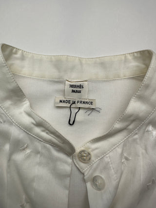 Ivory Collarless Shirt