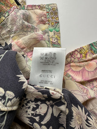 Overall Floral Print Sleeveless Top With Tie