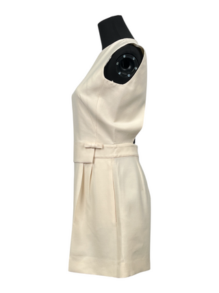 Cream Buckle Jumpsuit With Open Back