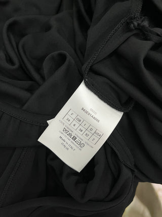 Black Jumpsuit With Open V And Elastic Waistline