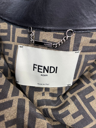 Black Leather Jacket Accented By Logo Stripes