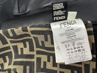 Black Leather Jacket Accented By Logo Stripes