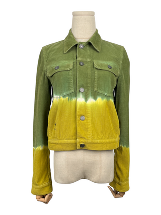 Green And Yellow Tie-Dye Corduroy Jacket