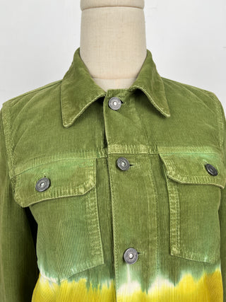 Green And Yellow Tie-Dye Corduroy Jacket