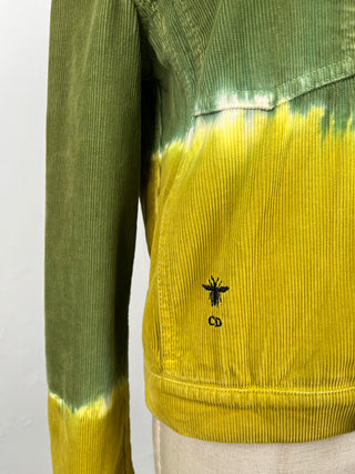 Green And Yellow Tie-Dye Corduroy Jacket