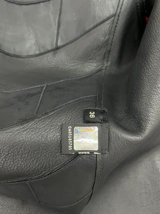 Black Leather Vest With Fur Trims