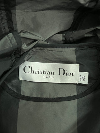 Black And Grey Checkered Taffeta Hoodie