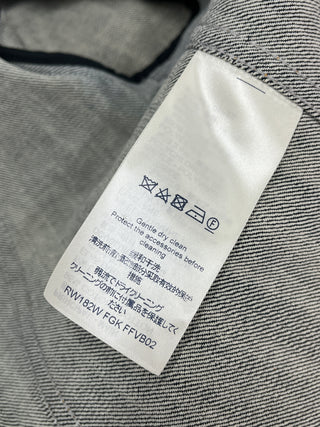 Blue Denim Jacket With Silver Studs Detail And Detachable Fur Collar