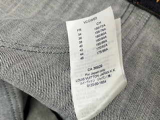 Blue Denim Jacket With Silver Studs Detail And Detachable Fur Collar