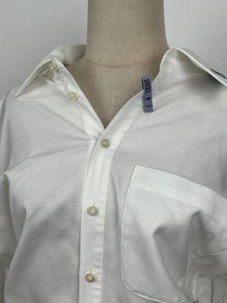 Off White Long Sleeve Shirt With Cropped Back