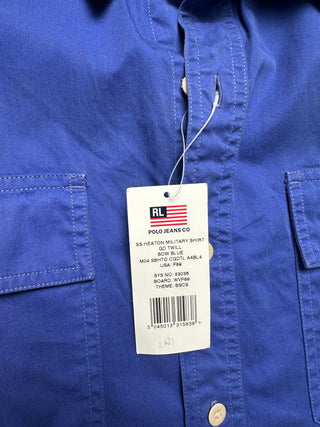 Blue Casual Shirt With 2 Shoulder Tabs