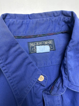 Blue Casual Shirt With 2 Shoulder Tabs