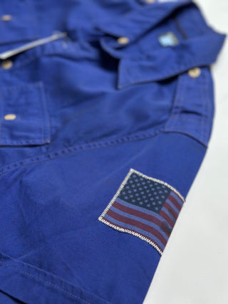 Blue Casual Shirt With 2 Shoulder Tabs