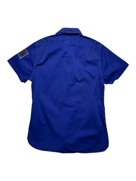 Blue Casual Shirt With 2 Shoulder Tabs