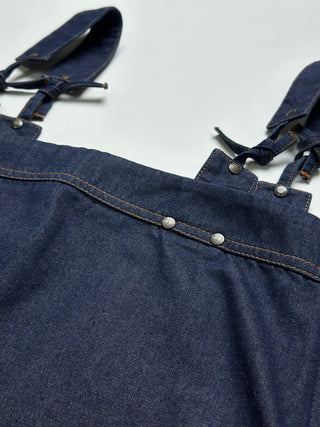 Blue Denim Vest With YSL Logo Tab