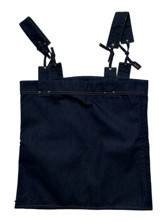 Blue Denim Vest With YSL Logo Tab