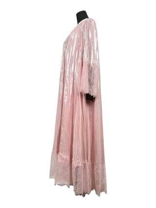 Pink Metallic Pearl Maxi Dress