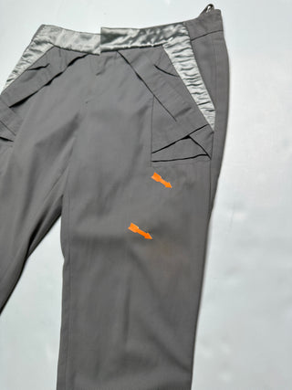 Grey Satin Waistband Pants