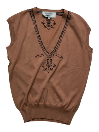 Beige Vest With Decoration Patterns