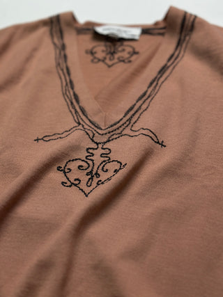 Beige Vest With Decoration Patterns