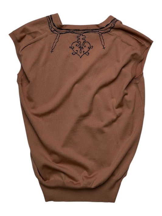 Beige Vest With Decoration Patterns