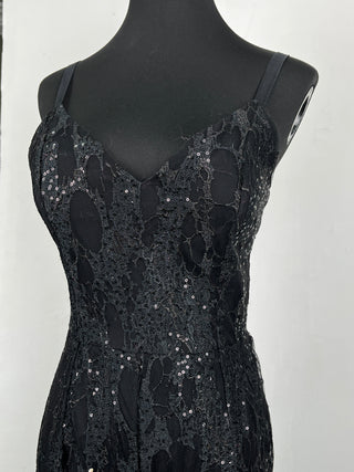 Black Full Sequinned Strap Jumpsuit