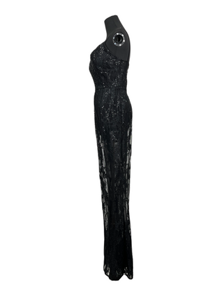 Black Full Sequinned Strap Jumpsuit