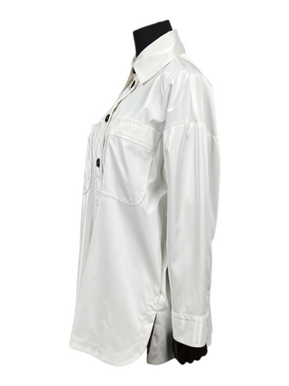 White Synthetic Shirt Jacket