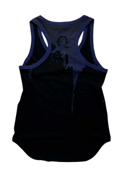 Black And Blue Tank Top With Skull Pattern