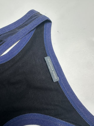 Black And Blue Tank Top With Skull Pattern