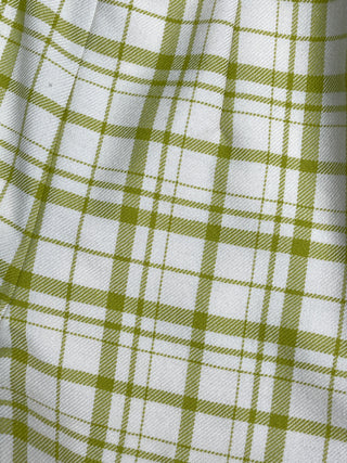 Lime Green Checkered Wool Shorts With Matching Belt