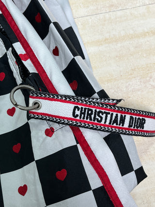 Dioramour Black And Red Checkered Heart Printed Skirt