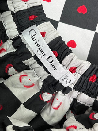 Dioramour Black And Red Checkered Heart Printed Skirt
