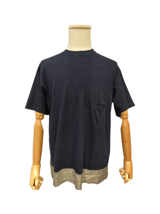 Navy Blue Tee With Light Khaki Bottom Detail