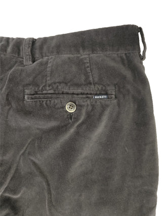 Grey Washed Velvet Straight Leg Pants
