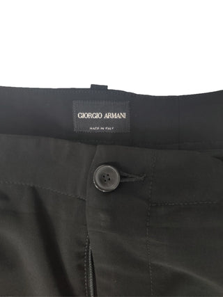 Black Straight Leg Pants With Belt Loops