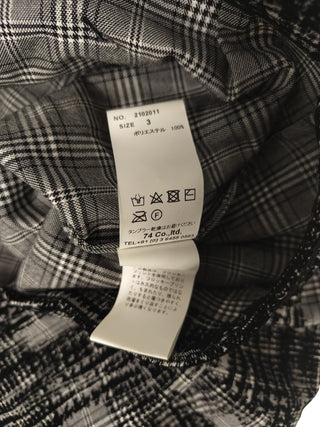 Black And White Checkered Shirt With Black Velvet Random Print