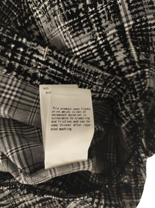 Black And White Checkered Shirt With Black Velvet Random Print