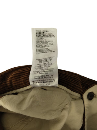 Brown Corduroy Straight Leg Pants With A Cuffed Bottom