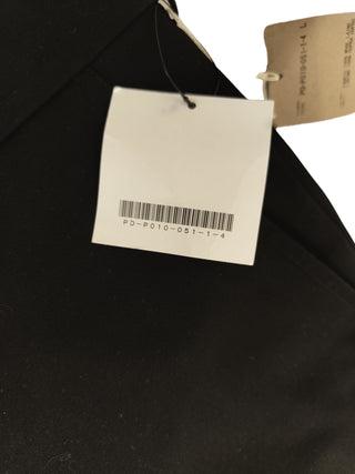 Black Wool 3/4 Length Pants With Wide Cuffed Bottom